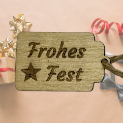 Geschenkanhänger aus Holz mit Juteband