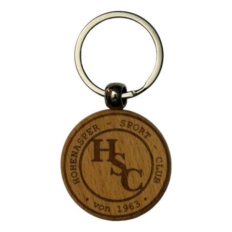 HSC Schlüsselanhänger aus Holz mit Schlüsselring