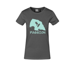 T-Shirt Fehmarn „Passion“ Kiter  Women  - mint (Organic)